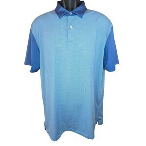 Peter Millar Crown Crafted Mens Striped Polo Large Blue